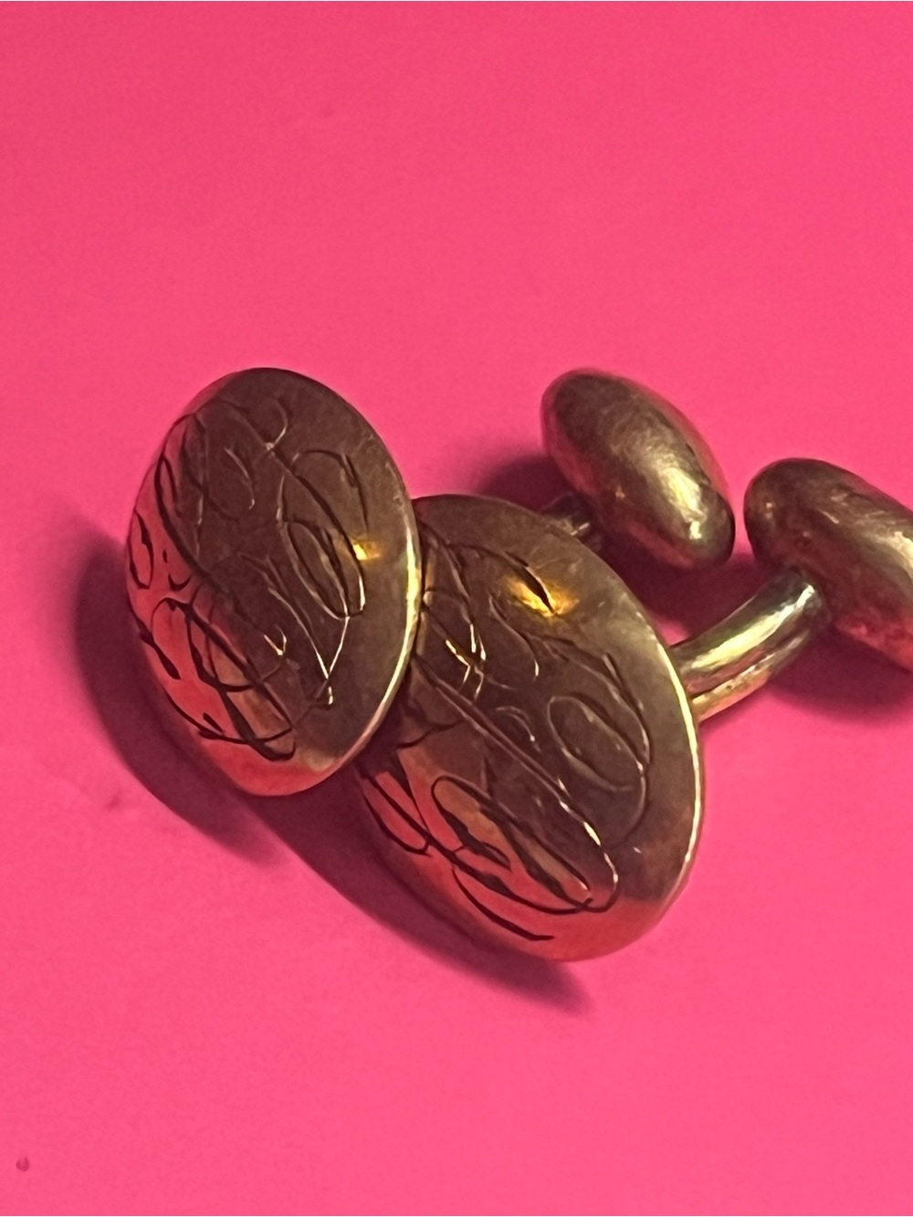 Vintage Polished  Engraved Oval Cufflinks - Classic Men’s Accessory